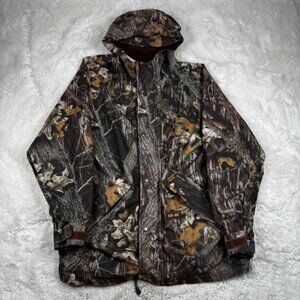 Gamehide Hush Hide Mossy Oak Camouflage Hunting Zip Up Jacket Men's Size Large